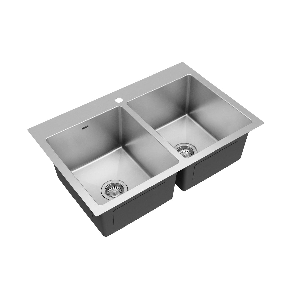 33" Top Mount Double Equal Bowl Stainless Steel Kitchen Sink Kit