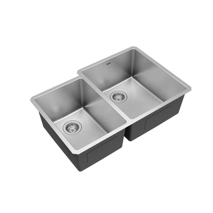 Elite 33" Undermount 16 Gauge Double Bowl Stainless Steel Kitchen Sink with Accessories