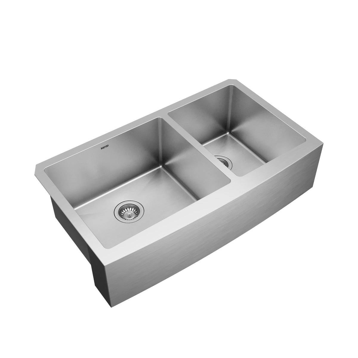 36" Farmhouse Double Offset Bowl Stainless Steel Kitchen Sink Kit