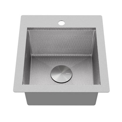 Matrix 17" Top Mount Workstation 16 Gauge Single Bowl Stainless Steel Sink with Accessories