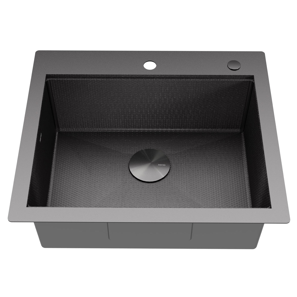 Matrix 25" Top Mount Workstation 16 Gauge Single Bowl Stainless Steel Kitchen Sink In Gunmetal Grey with Accessories