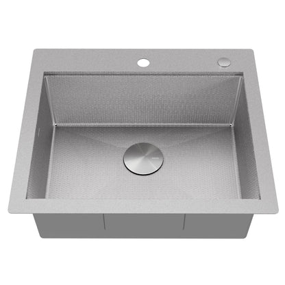 Matrix 25" Top Mount Workstation 16 Gauge Single Bowl Stainless Steel Kitchen Sink with Accessories