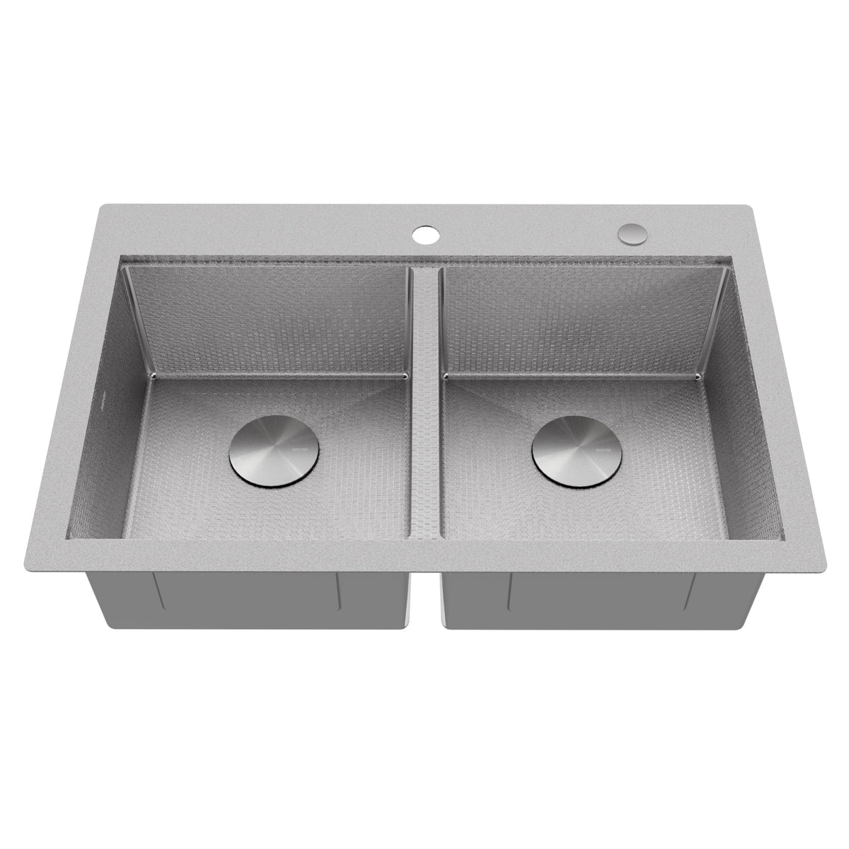 Matrix 33" Top Mount Workstation 16 Gauge Double Bowl Stainless Steel Kitchen Sink with Accessories