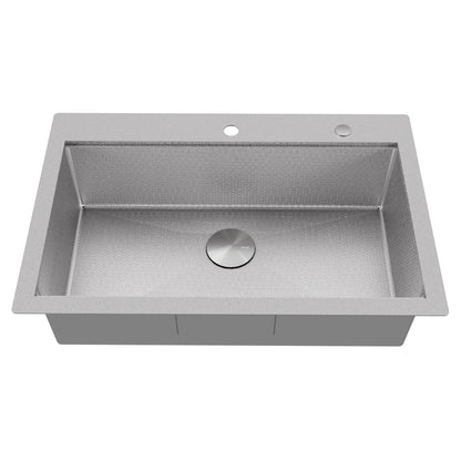 Matrix 33" Top Mount Workstation 16 Gauge Single Bowl Stainless Steel Kitchen Sink with Accessories