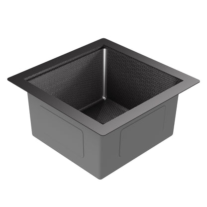 Matrix 17" Undermount Workstation 16 Gauge Single Bowl Stainless Steel Sink In Gunmetal Grey with Accessories