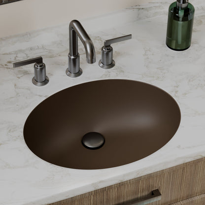 19" Seamless Undermount Quartz Composite Bathroom Sink In Brown