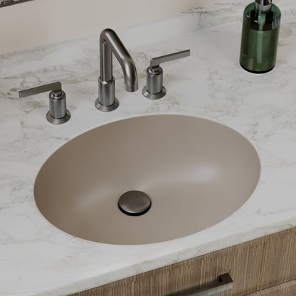 19" Seamless Undermount Quartz Composite Bathroom Sink In Concrete