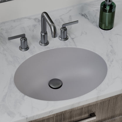 19" Seamless Undermount Quartz Composite Bathroom Sink In Grey