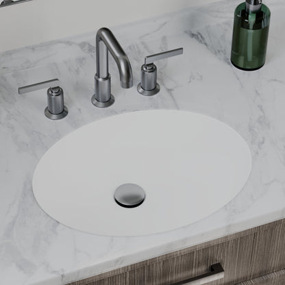 19" Seamless Undermount Quartz Composite Bathroom Sink In White