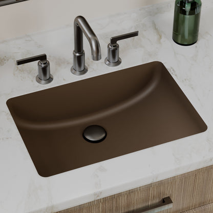 20" Seamless Undermount Quartz Composite Bathroom Sink In Brown