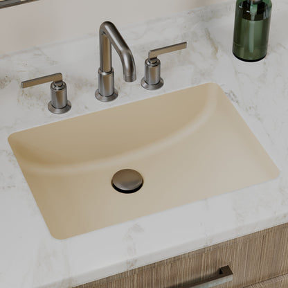 20" Seamless Undermount Quartz Composite Bathroom Sink In Bisque