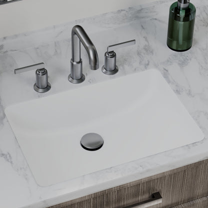 20" Seamless Undermount Quartz Composite Bathroom Sink In White