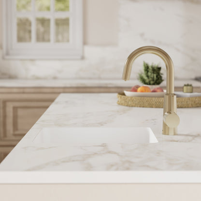 16-5/8" Seamless Undermount Quartz Composite Bar/Prep Sink In White