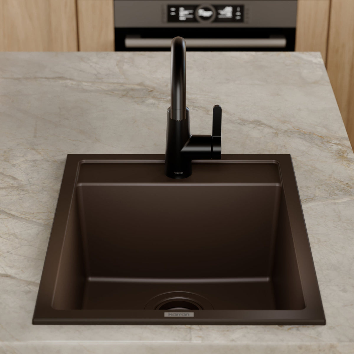 15-3/4" Top Mount Quartz Composite Bar/Prep Sink In Brown