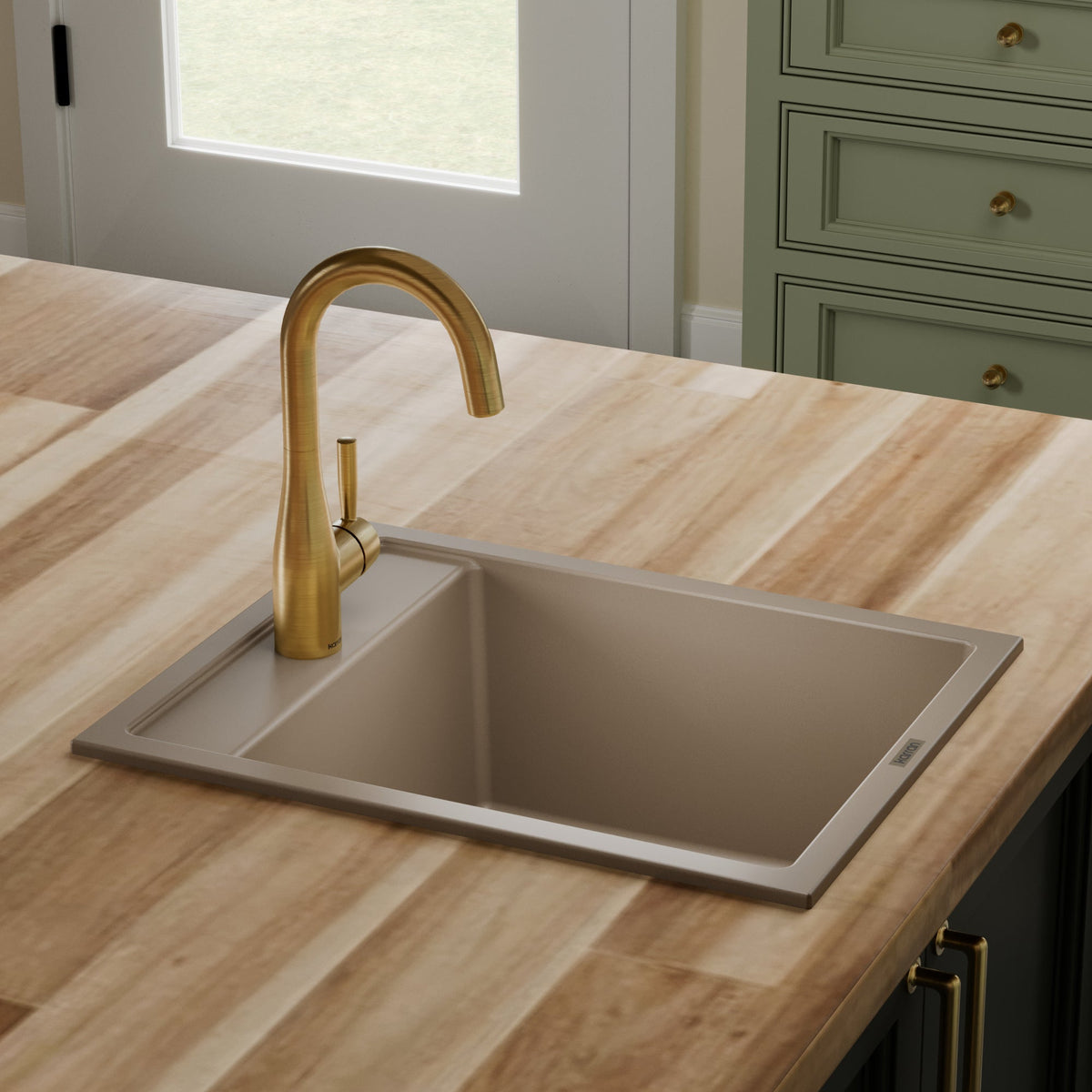 15-3/4" Top Mount Quartz Composite Bar/Prep Sink In Concrete