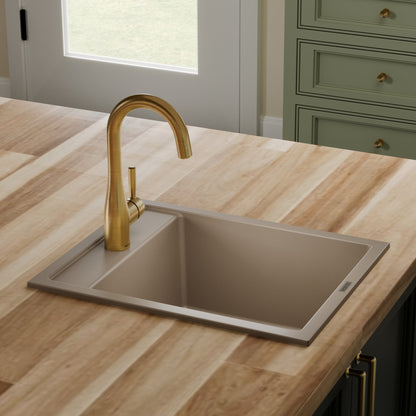 15-3/4" Top Mount Quartz Composite Bar/Prep Sink In Concrete
