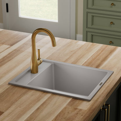 15-3/4" Top Mount Quartz Composite Bar/Prep Sink In Grey