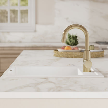 15-3/4" Top Mount Quartz Composite Bar/Prep Sink In White
