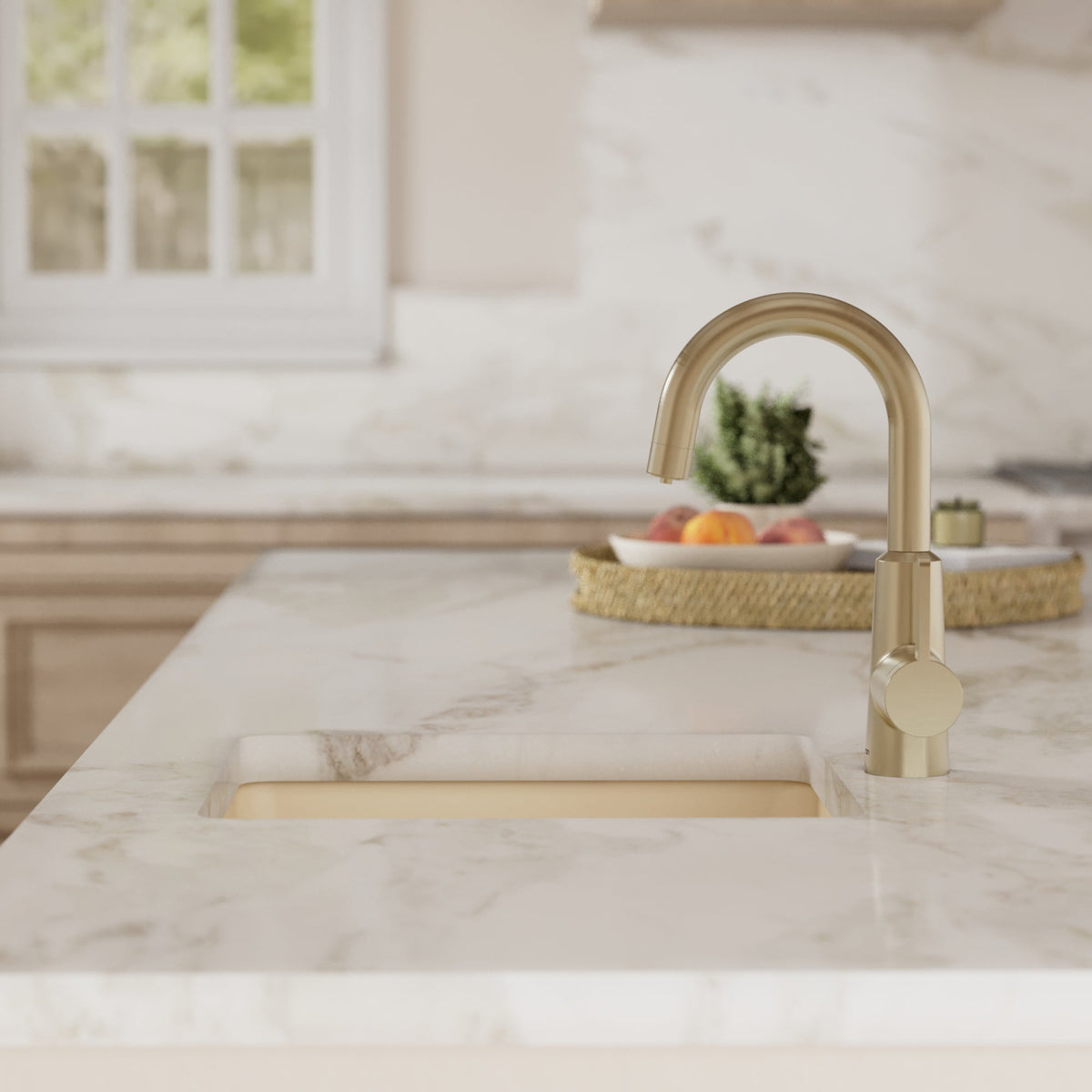 16-5/8" Undermount Quartz Composite Bar/Prep Sink In Bisque