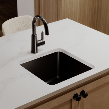 16-5/8" Undermount Quartz Composite Bar/Prep Sink In Black