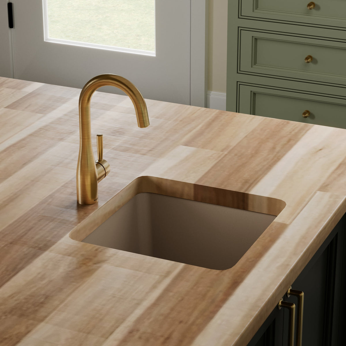 16-5/8" Undermount Quartz Composite Bar/Prep Sink In Concrete