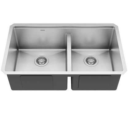 Elite 32" Undermount Workstation 16 Gauge Double Bowl Stainless Steel Kitchen Sink