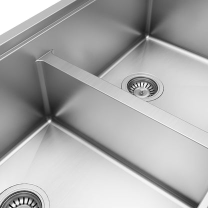 36" Farmhouse Double Equal Bowl Stainless Steel Workstation Kitchen Sink