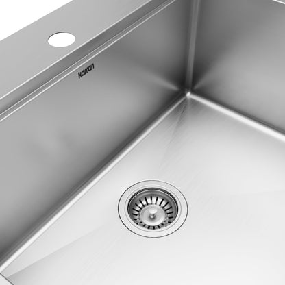 25" Top Mount Single Bowl Stainless Steel Workstation Kitchen Sink