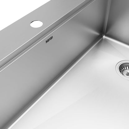 33" Top Mount Large Single Bowl Stainless Steel Workstation Kitchen Sink