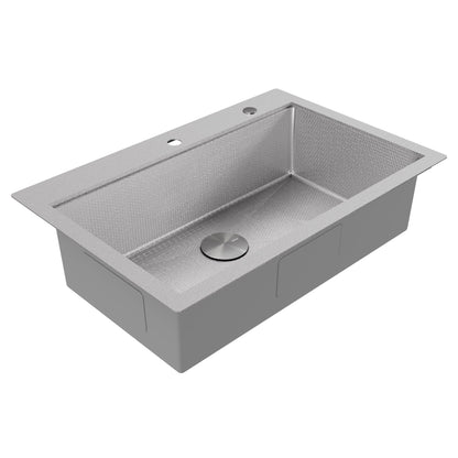 Matrix 33" Top Mount Workstation 16 Gauge Single Bowl Stainless Steel Kitchen Sink with Accessories