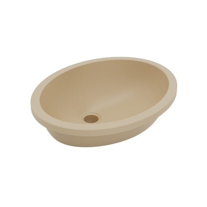 19" Seamless Undermount Quartz Composite Bathroom Sink In Bisque