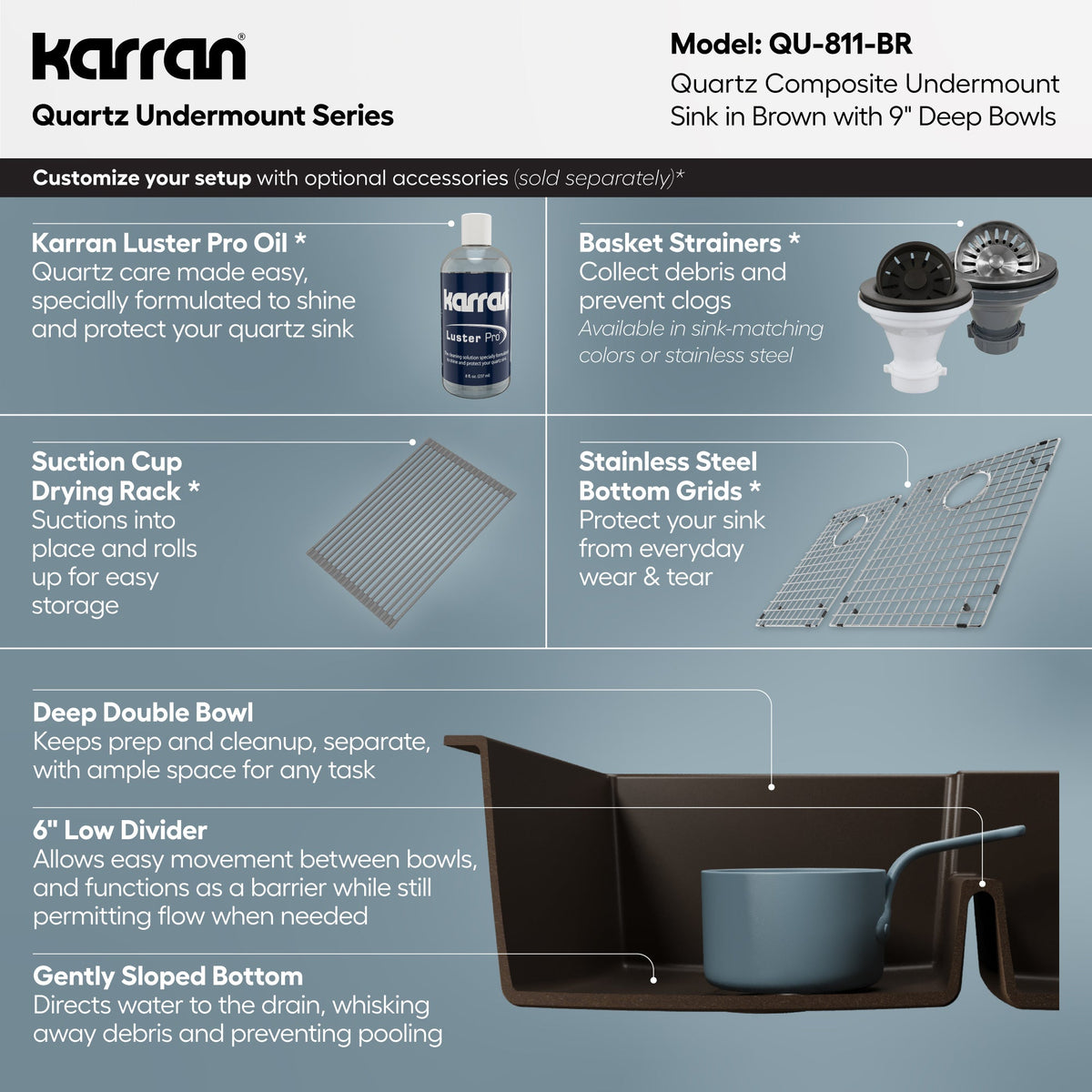 32-1/4" Undermount Double Offset Bowl Quartz Composite Kitchen Sink In Brown