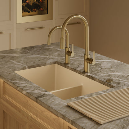 32-3/8" Undermount Double Equal Bowl Granite Kitchen Sink In Bisque