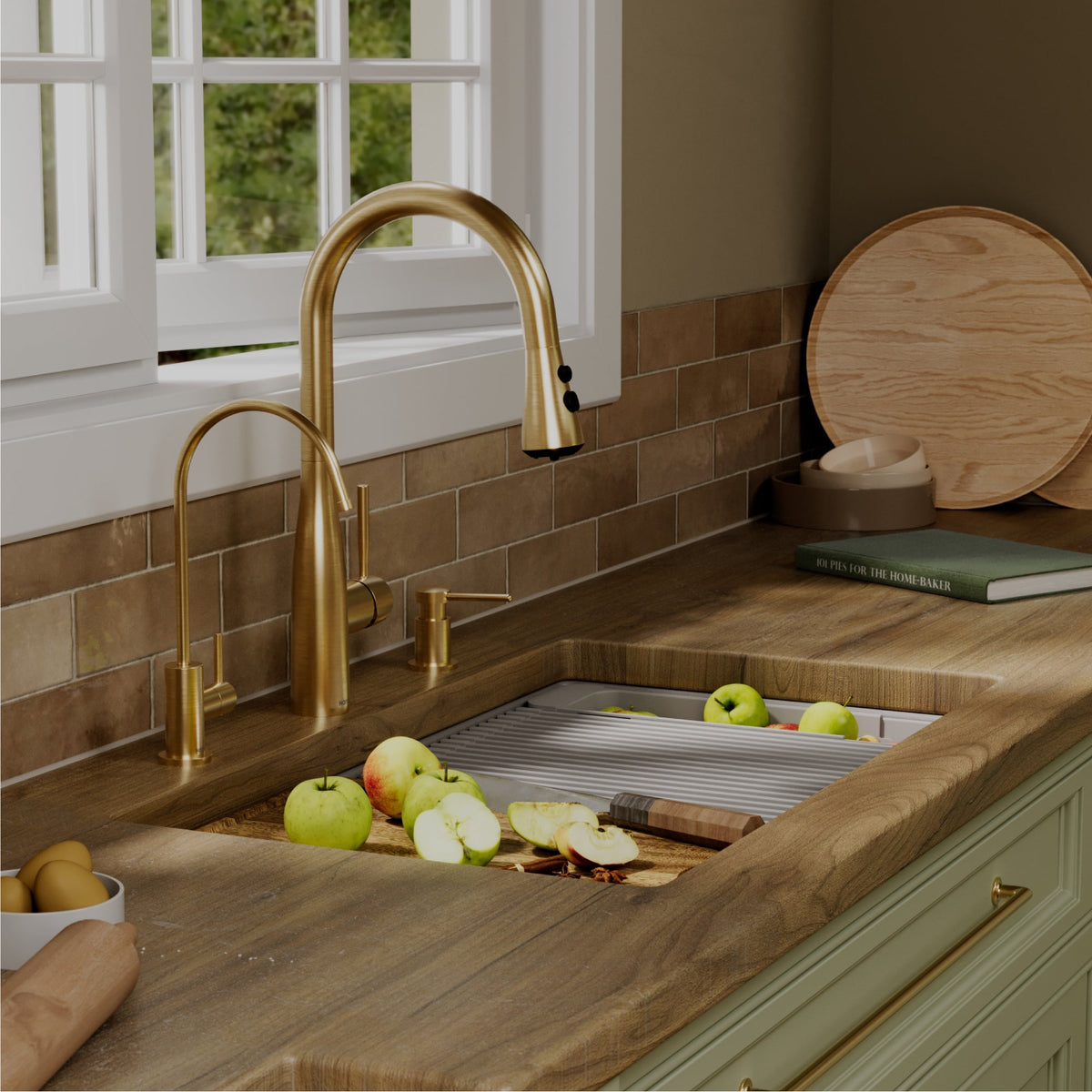 32" Undermount Double Bowl Quartz Kitchen Sink Kit In Grey
