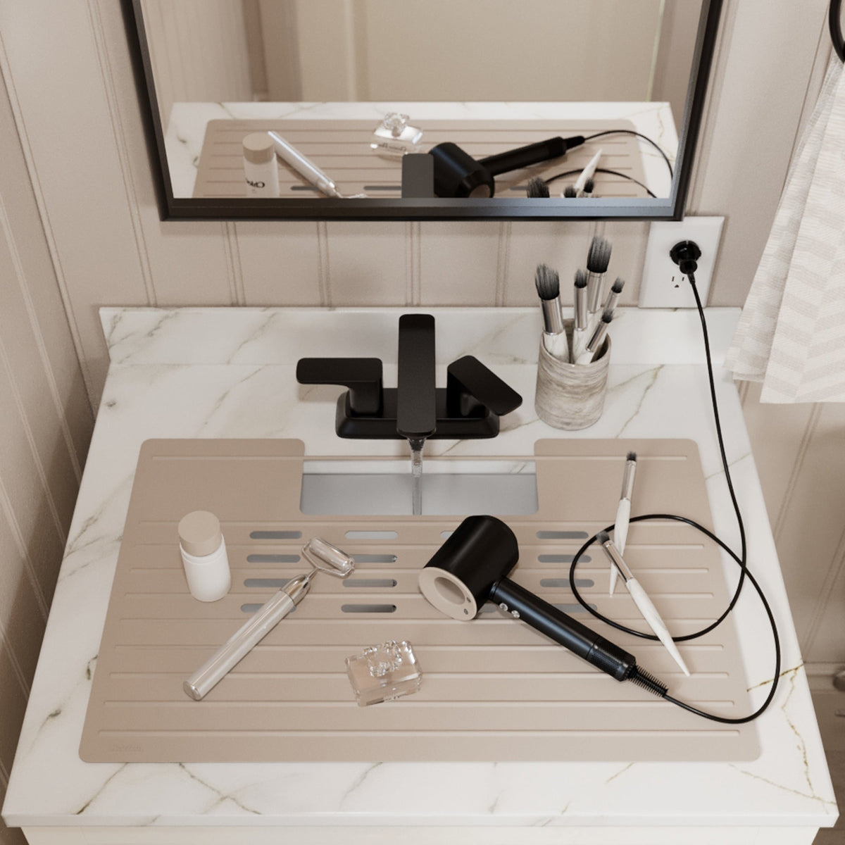 Grey Vanity Bowl Mat