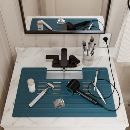 Teal Blue Vanity Bowl Mat