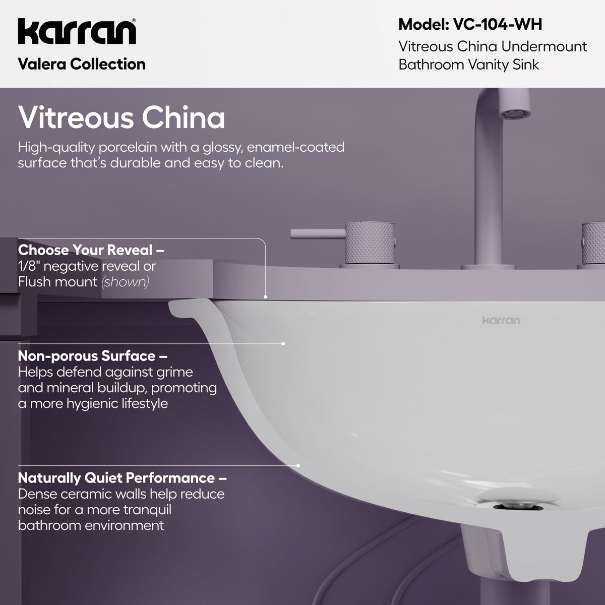 Valera 19" Oval Undermount Vitreous China Bathroom Sink In White