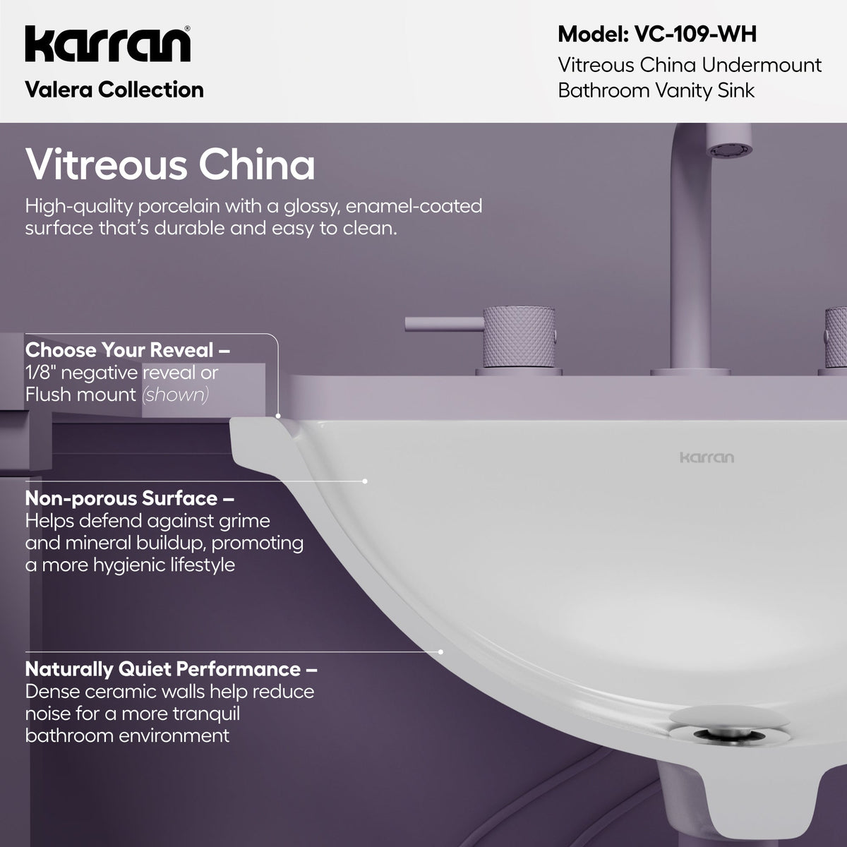 Valera 20" Rectangular Undermount Vitreous China Bathroom Sink In White