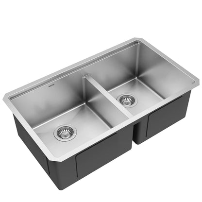 Elite 32" Undermount Workstation 16 Gauge Double Bowl Stainless Steel Kitchen Sink