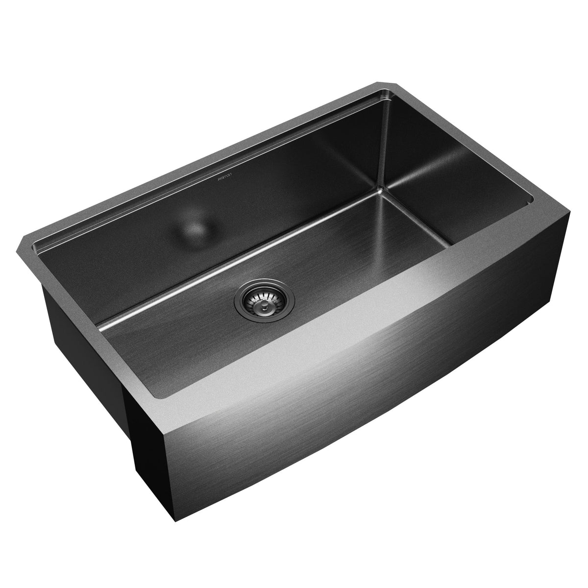 Elite 33" Apron Front Workstation 16 Gauge Single Bowl Stainless Steel Kitchen Sink In Gunmetal Black