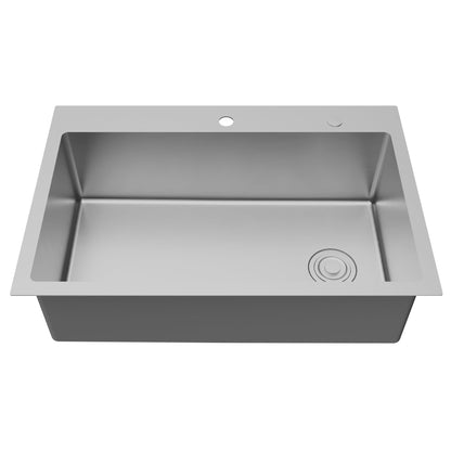 Fusion 33" Top Mount 16 Gauge Single Bowl Stainless Steel Sink with Accessories