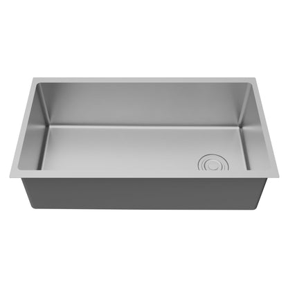 Fusion 33" Undermount Workstation 16 Gauge Single Bowl Stainless Steel Sink with Accessories