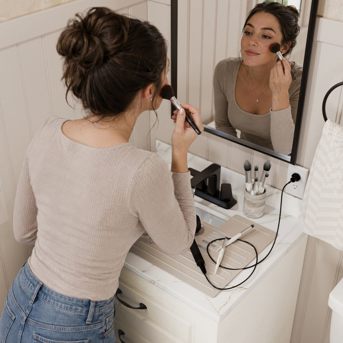 Grey Vanity Bowl Mat