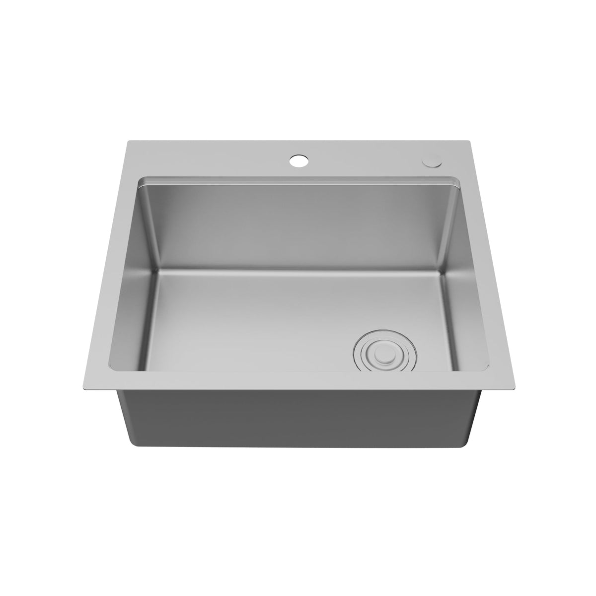 Fusion 25" Top Mount Workstation 16 Gauge Single Bowl Stainless Steel Sink with Accessories
