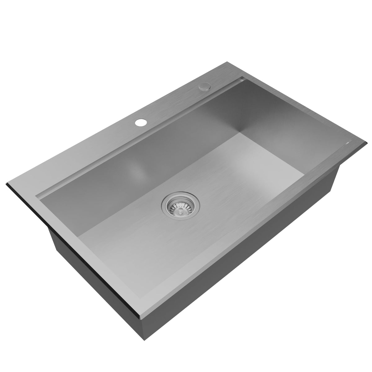 Fusion 33" Top Mount Workstation 18 Gauge Single Bowl Stainless Steel Sink with Accessories