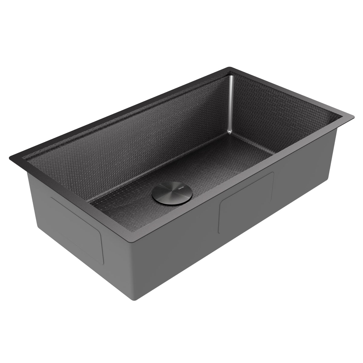 Matrix 32" Undermount Workstation 16 Gauge Single Bowl Stainless Steel Kitchen Sink In Gunmetal Grey with Accessories