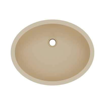19" Seamless Undermount Quartz Composite Bathroom Sink In Bisque