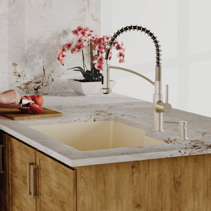 32-1/4" Undermount Double Offset Bowl Quartz Composite Kitchen Sink In Bisque