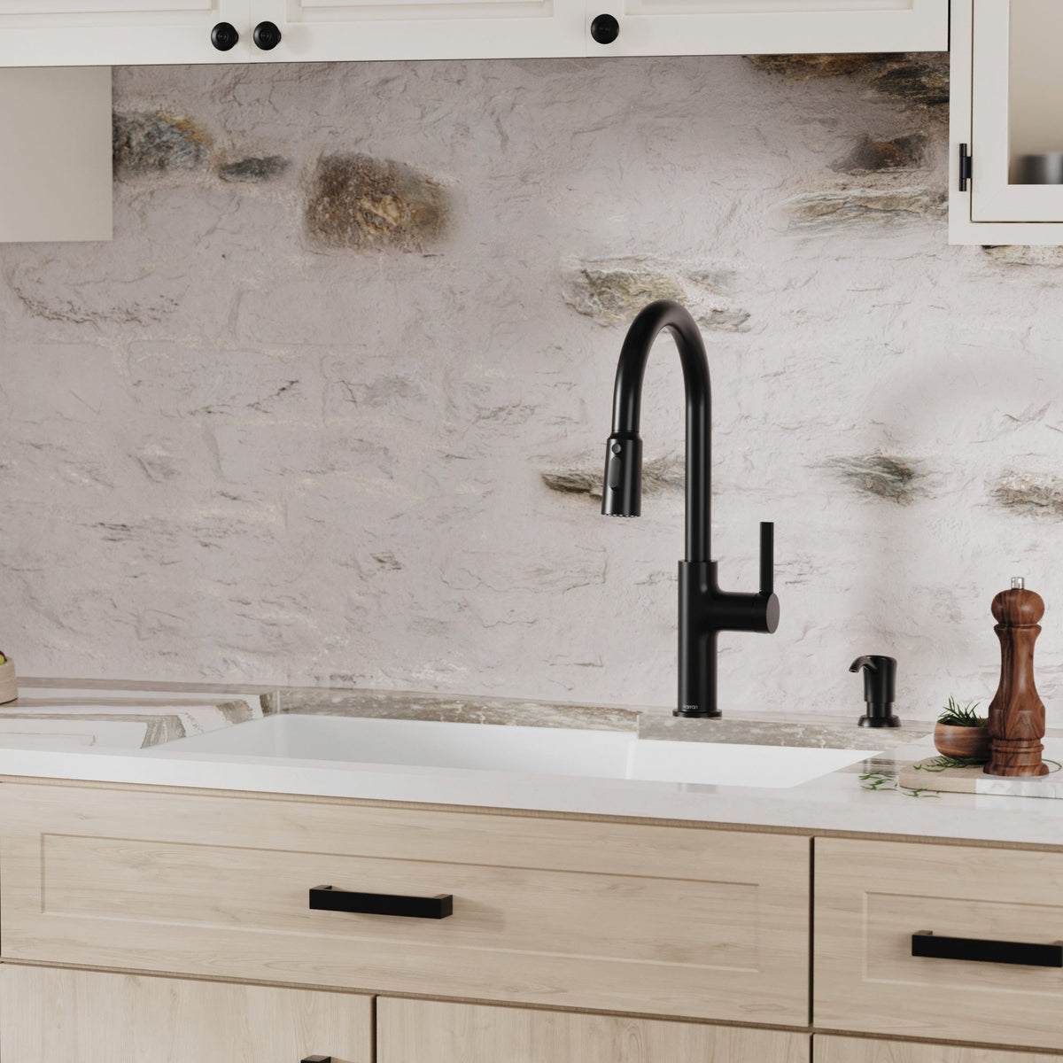 32-1/4" Undermount Double Offset Bowl Quartz Composite Kitchen Sink In White