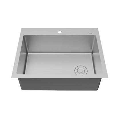 Fusion 28" Top Mount 16 Gauge Single Bowl Stainless Steel Sink with Accessories